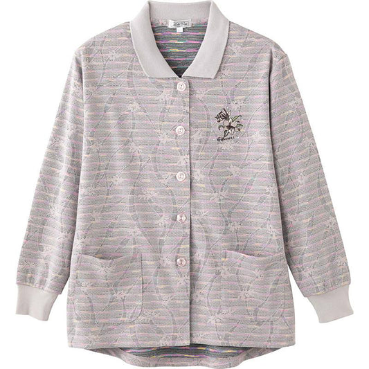 斜め釦ホールポロカーディ ベージュ S/M～L/LL