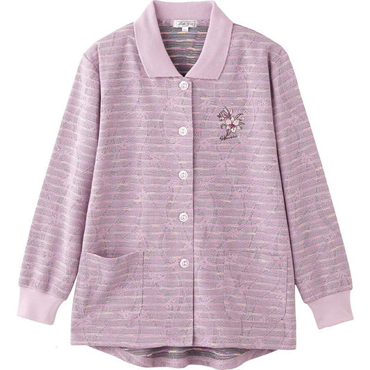 斜め釦ホールポロカーディ ローズ S/M～L/LL