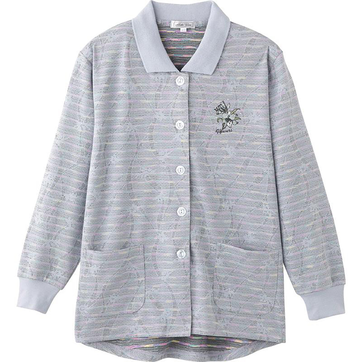 斜め釦ホールポロカーディ ブルー S/M～L/LL