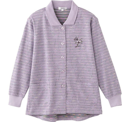 斜め釦ホールポロカーディ パープル S/M～L/LL