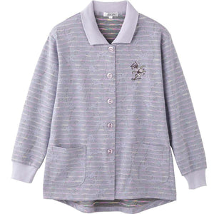 斜め釦ホールポロカーディ 青パープル S/M～L/LL