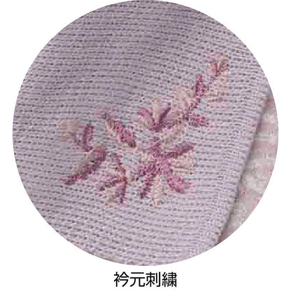 7分袖斜め釦ホールポロカーディ パープル S/M～L/LL