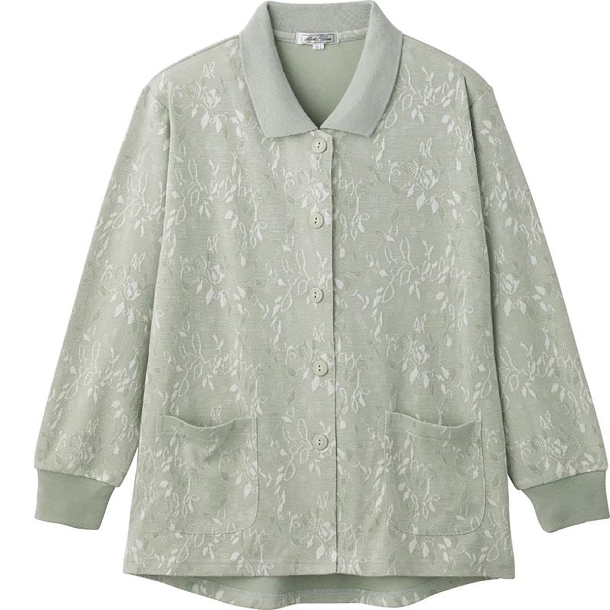 斜め釦ホールポロカーディ グリーン LL/3L