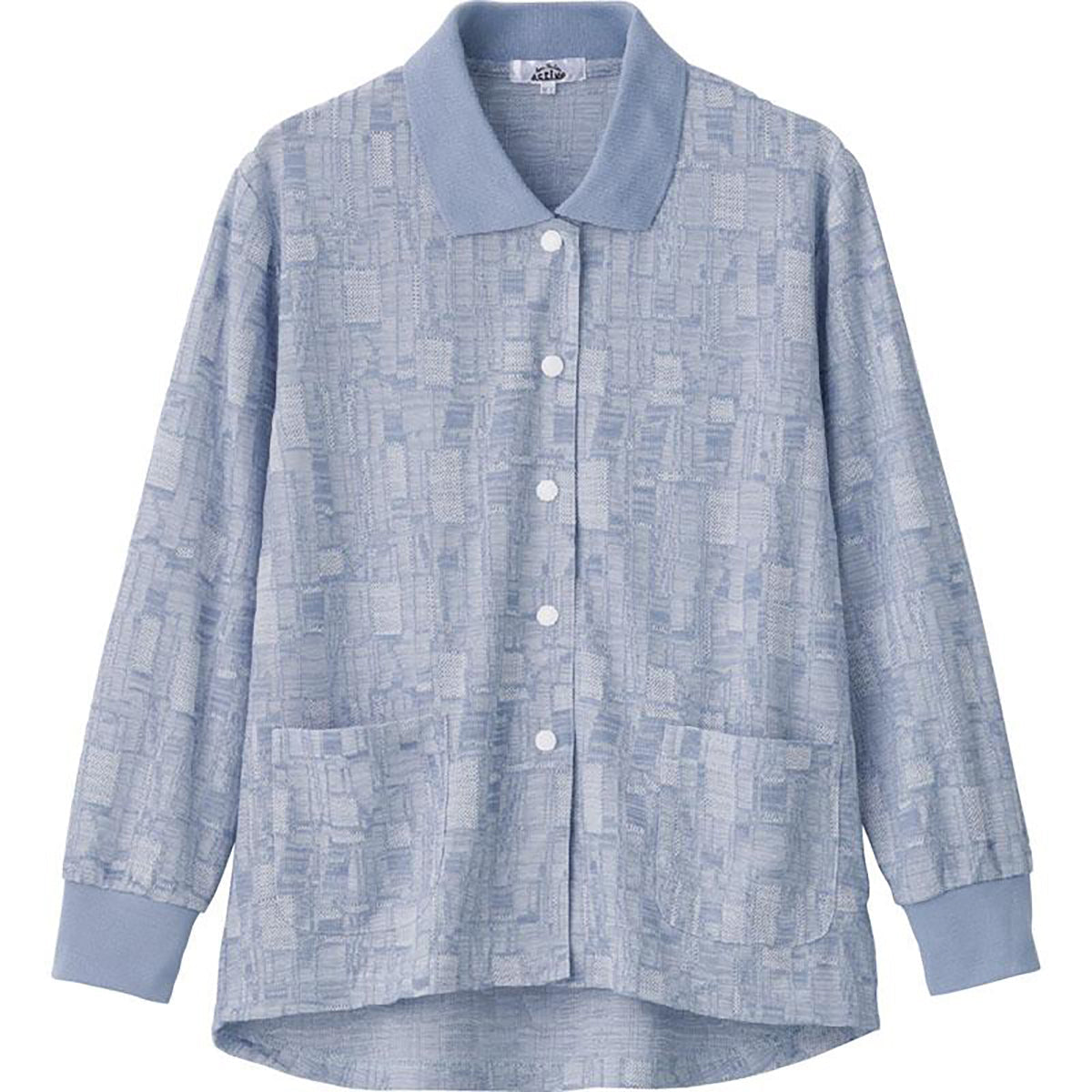 スナップ釦ポロカーディ ブルー S/M～L/LL/3L