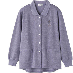 スナップ釦ポロカーディ 青パープル Ｍ～Ｌ