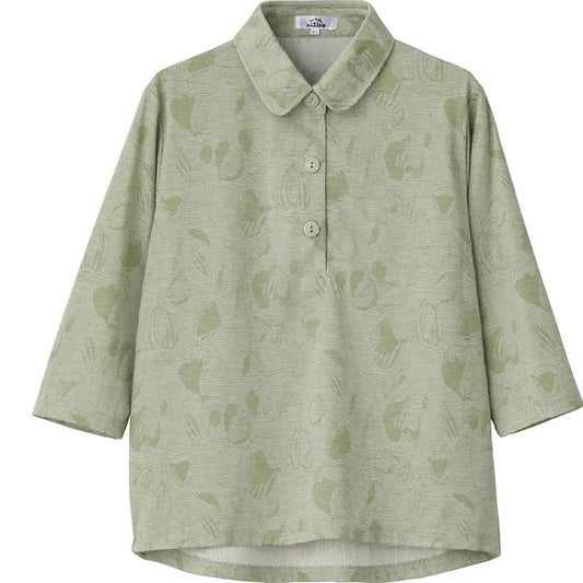 7分袖ワンタッチテープポロシャツ グリーン M～L/LL