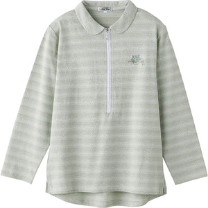 ロングファスナーポロシャツ グリーン Ｍ～Ｌ