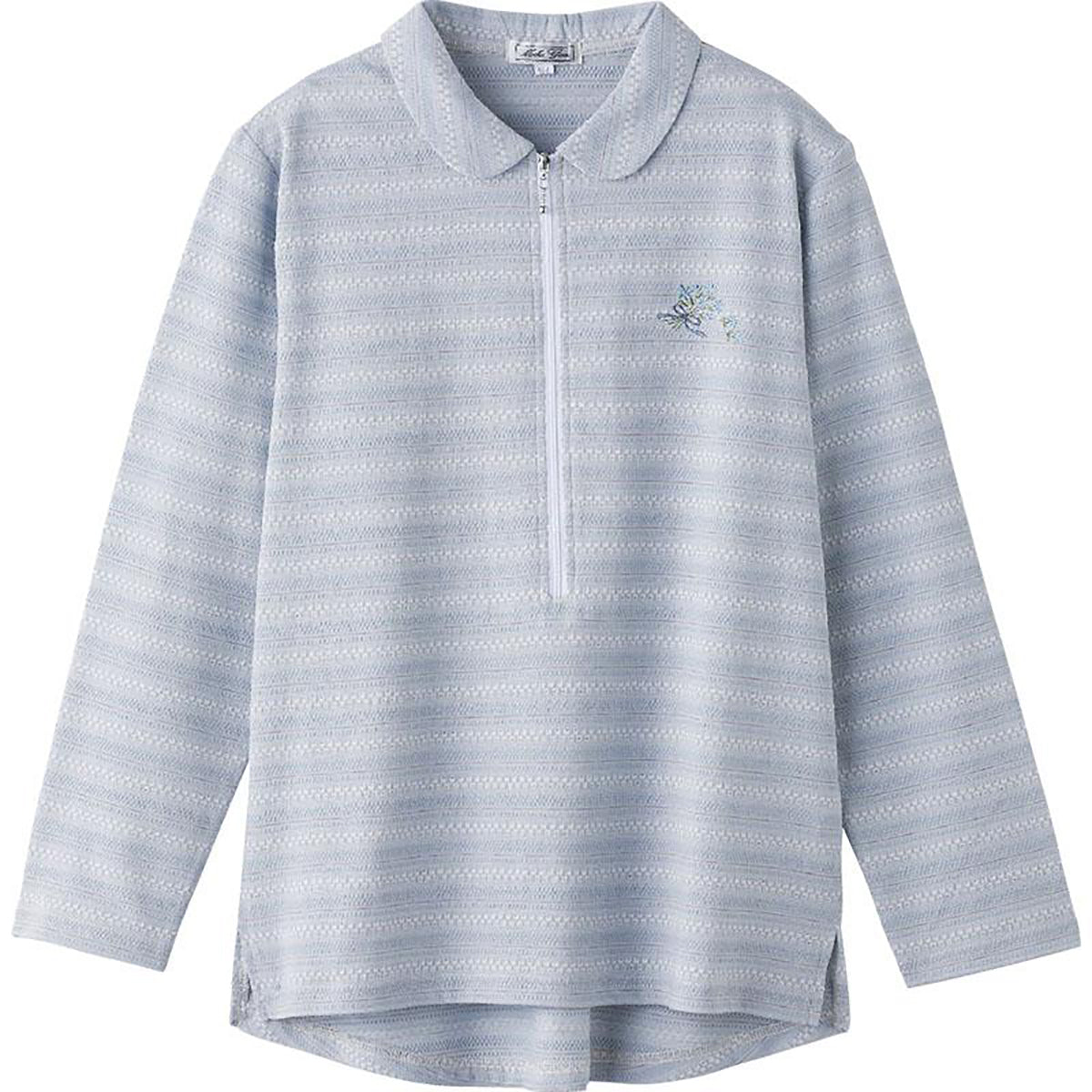 ロングファスナーポロシャツ ブルー Ｍ～Ｌ