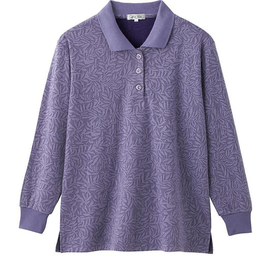 ジャカードポロシャツ パープル Ｍ～Ｌ