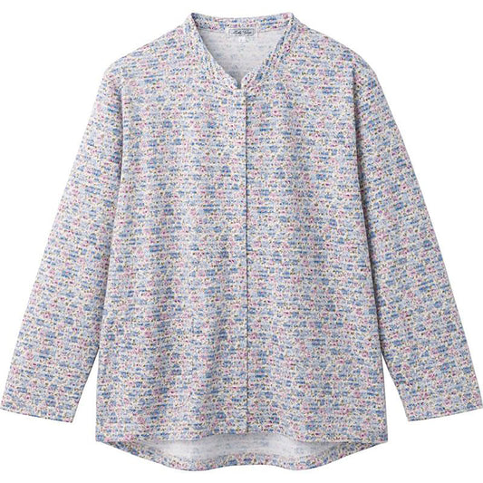 前開きＴシャツ ブルー S/3L