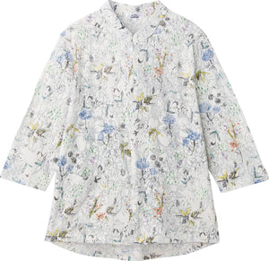 7分袖ロングファスナーＴシャツ ブルー 3Ｌ