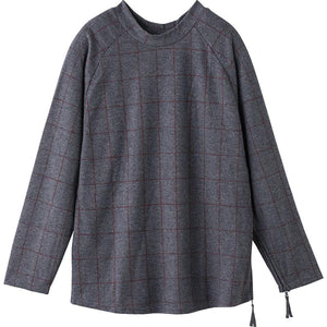 脇開きファスナーまえむきＴシャツ ネイビー M/L