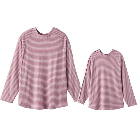 袖開きワンタッチテープまえむきＴシャツ ピンク Ｌ