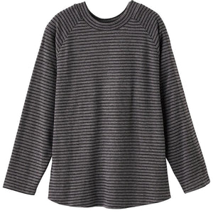 袖開きワンタッチテープまえむきＴシャツ ブラック M/L