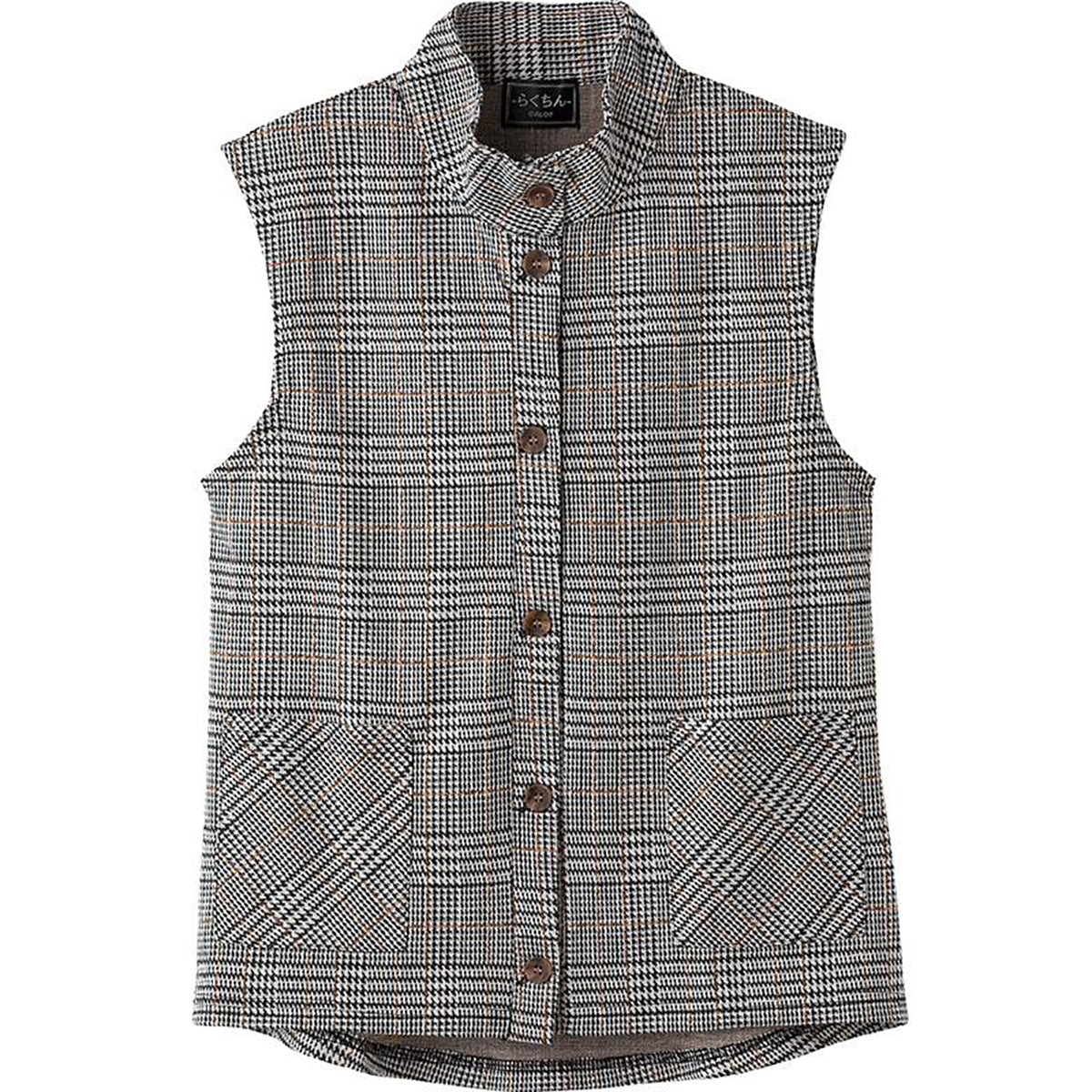 斜め釦ホールベスト ベージュ系 M/L