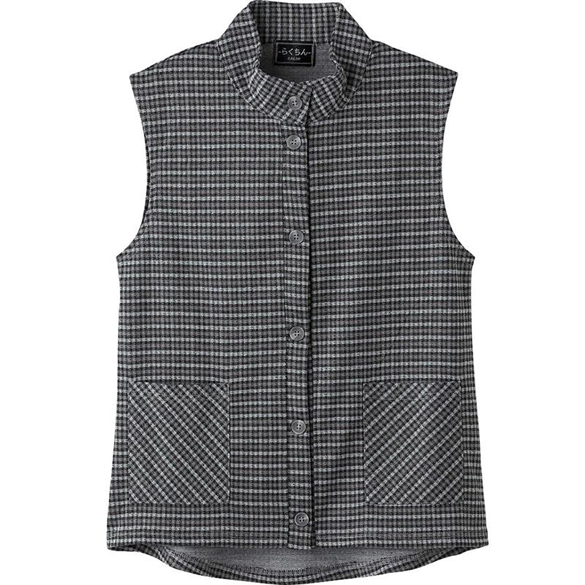 斜め釦ホールベスト グレー系 M/L