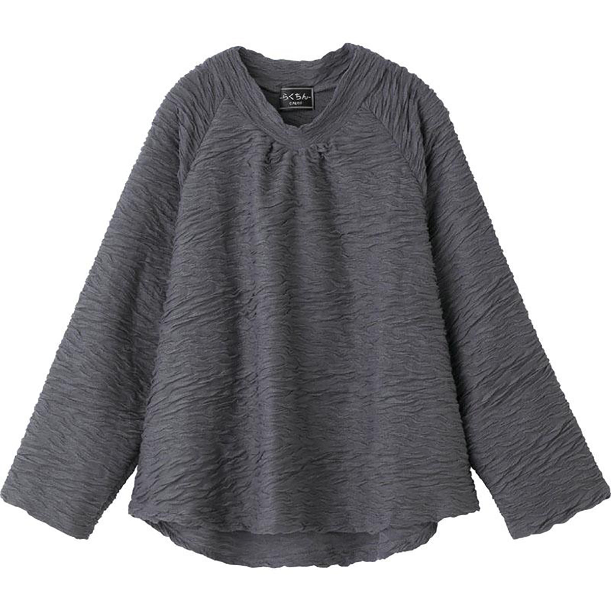 後ろ長めＴシャツ チャコール M/L