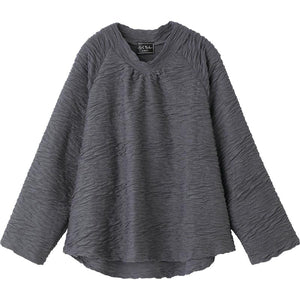 後ろ長めＴシャツ チャコール M/L