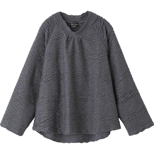 後ろ長めＴシャツ チャコール M/L