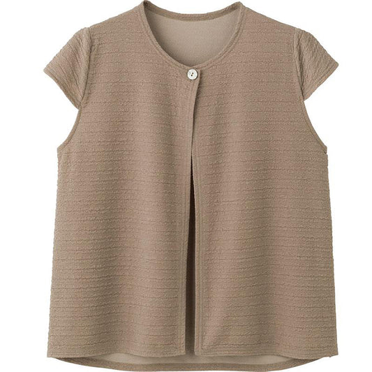 カットワンボタントッパーベスト モカ Ｍ～Ｌ