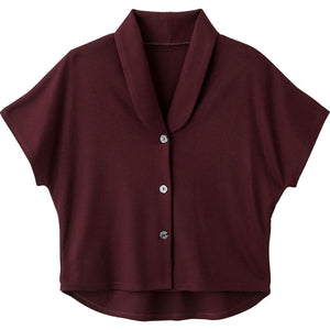 カット後ろ長めドルマン袖ベスト ワイン Ｍ～Ｌ