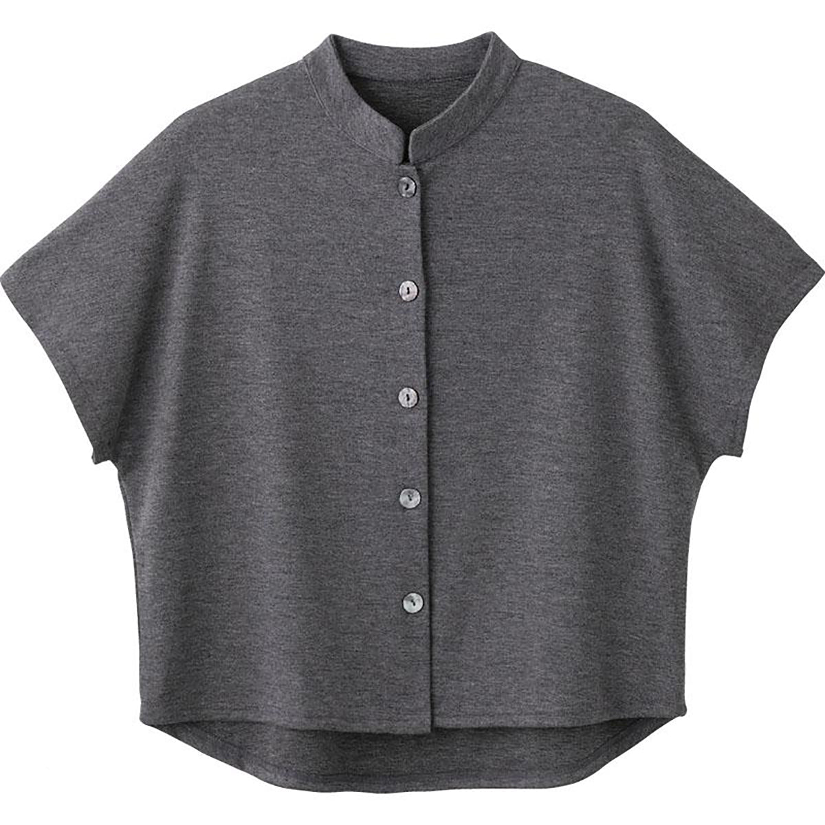 カット後ろ長めスタンド衿ベスト グレー Ｍ～Ｌ