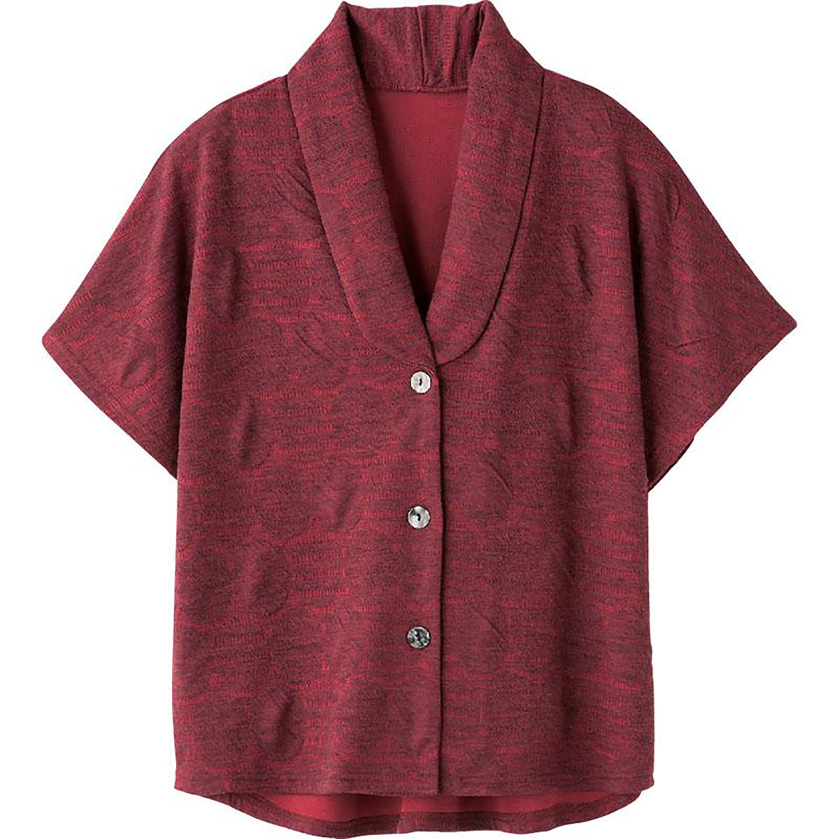 カット後ろ長めドルマン袖ベスト ワイン Ｍ～Ｌ