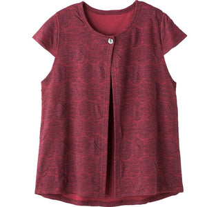 カットワンボタントッパーベスト ワイン Ｍ～Ｌ