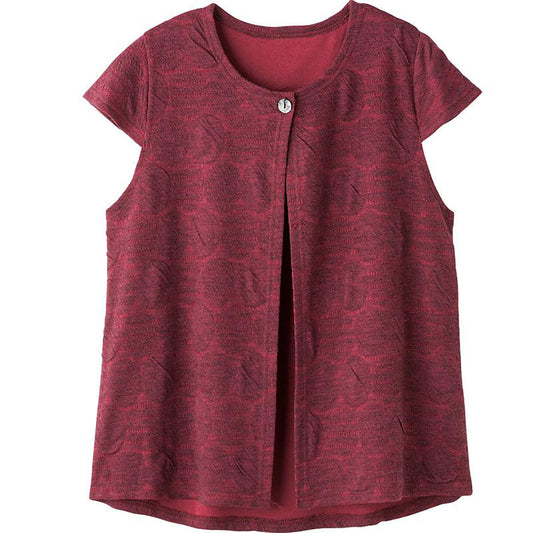 カットワンボタントッパーベスト ワイン Ｍ～Ｌ