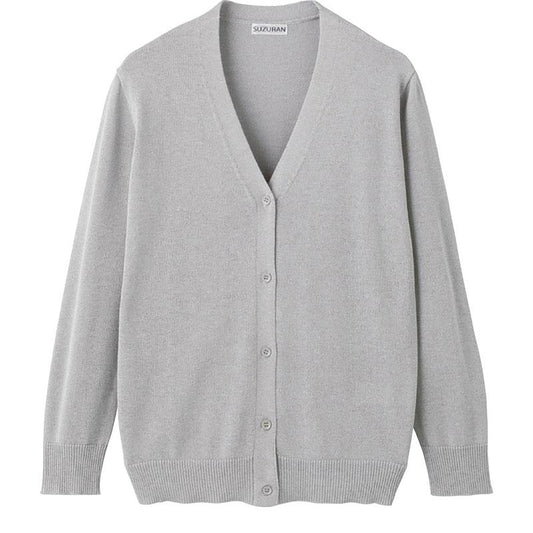 Ｖ首サマーニットカーディガン グレー M～L/LL