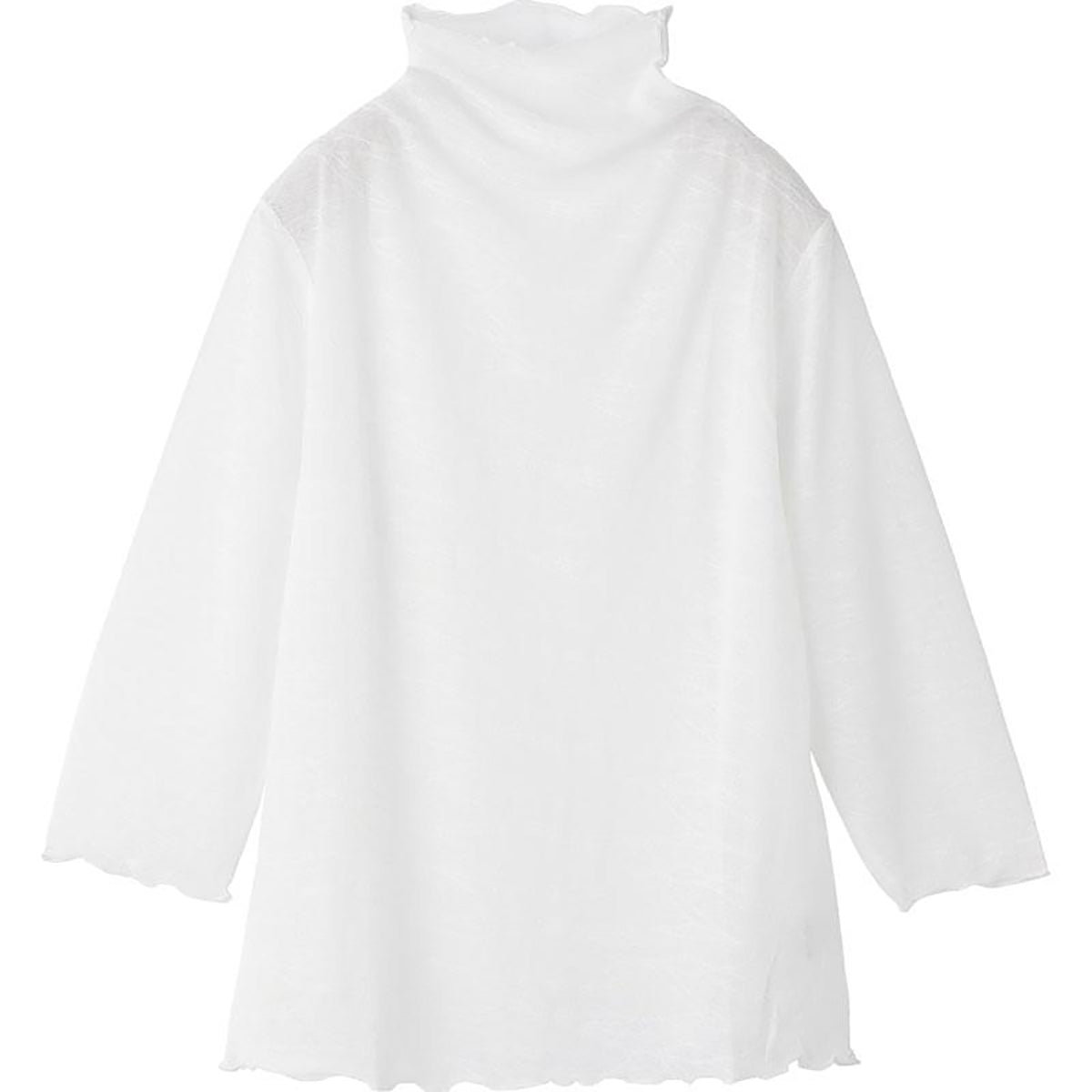 7分袖メロー衿ジャカードＴシャツ オフ M～L/LL