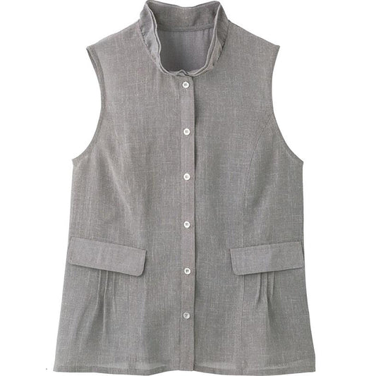 麻調合繊ベスト ベージュ M/L/LL