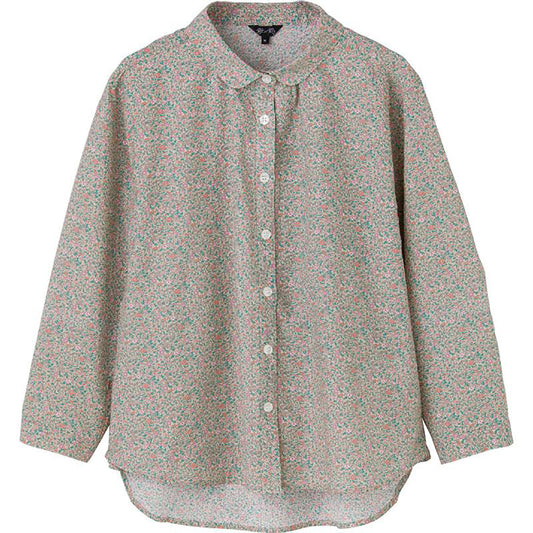 花柄プリントシャツブラウス ピンク M/L