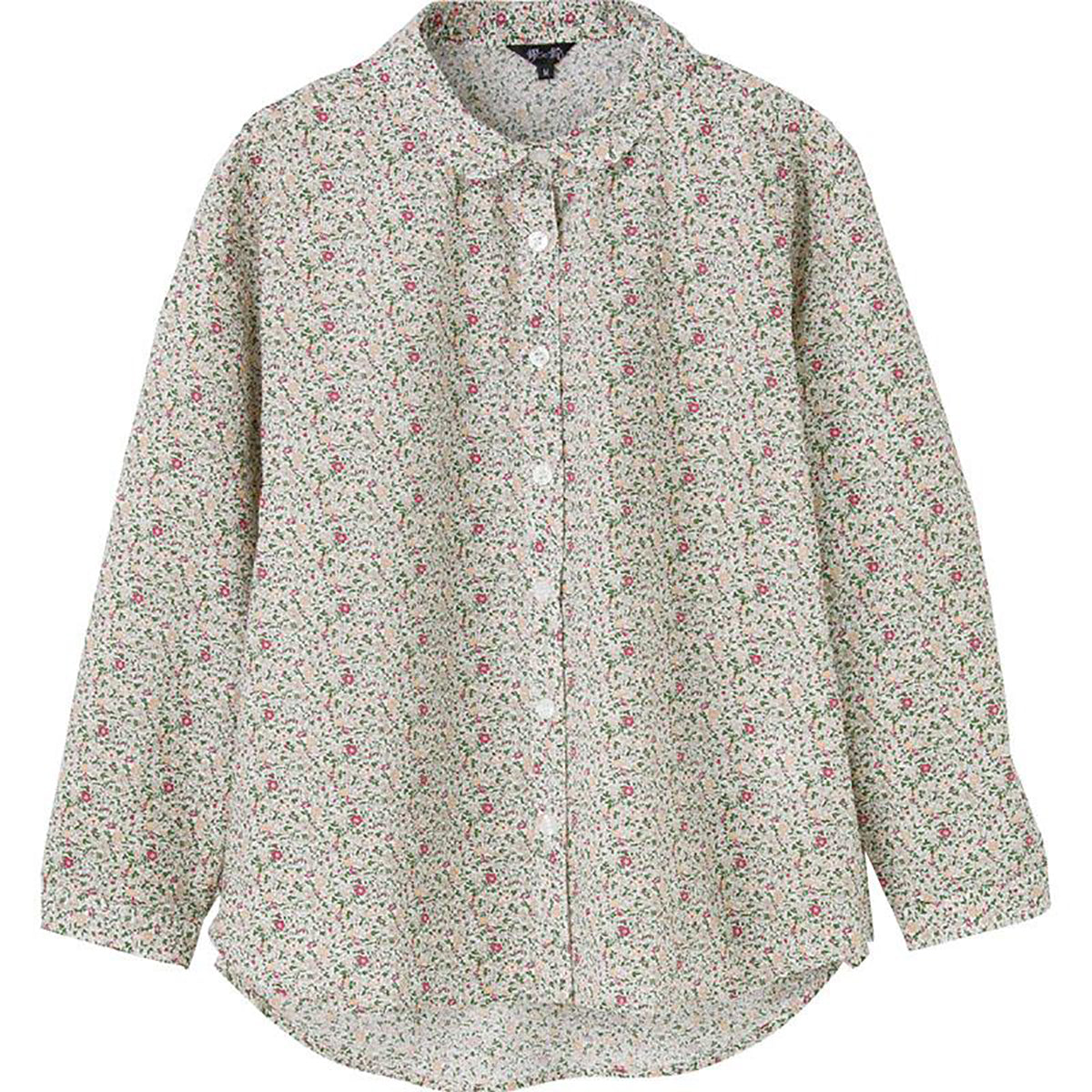 花柄プリントシャツブラウス グリーン M/L