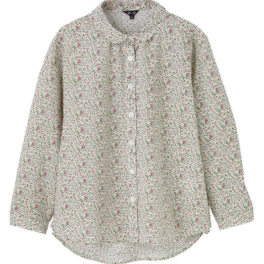 花柄プリントシャツブラウス グリーン M/L