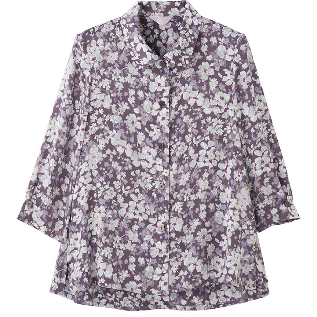 7分袖ワンタッチテープブラウス ローズ M/L