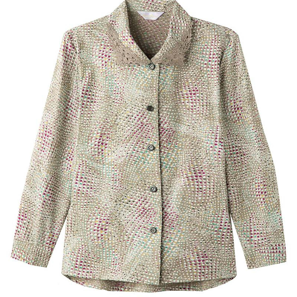 ワンタッチテープ後ろ長めブラウス ベージュ Ｌ