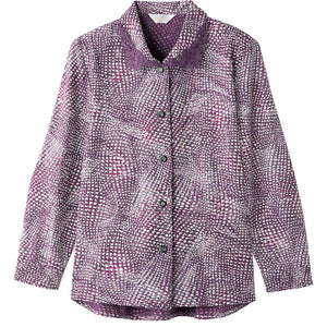 ワンタッチテープ後ろ長めブラウス 赤パープル M/L