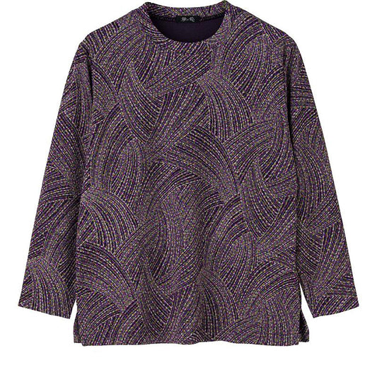 京染ちりめんＴシャツ 流線パープル Ｍ～Ｌ