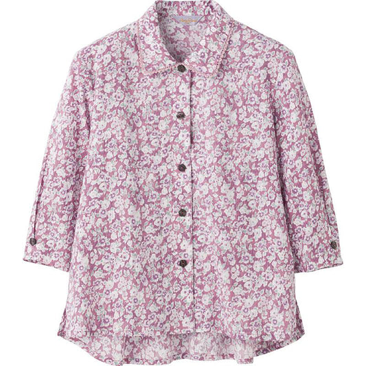 7分袖ワンタッチテープブラウス ピンク M/L