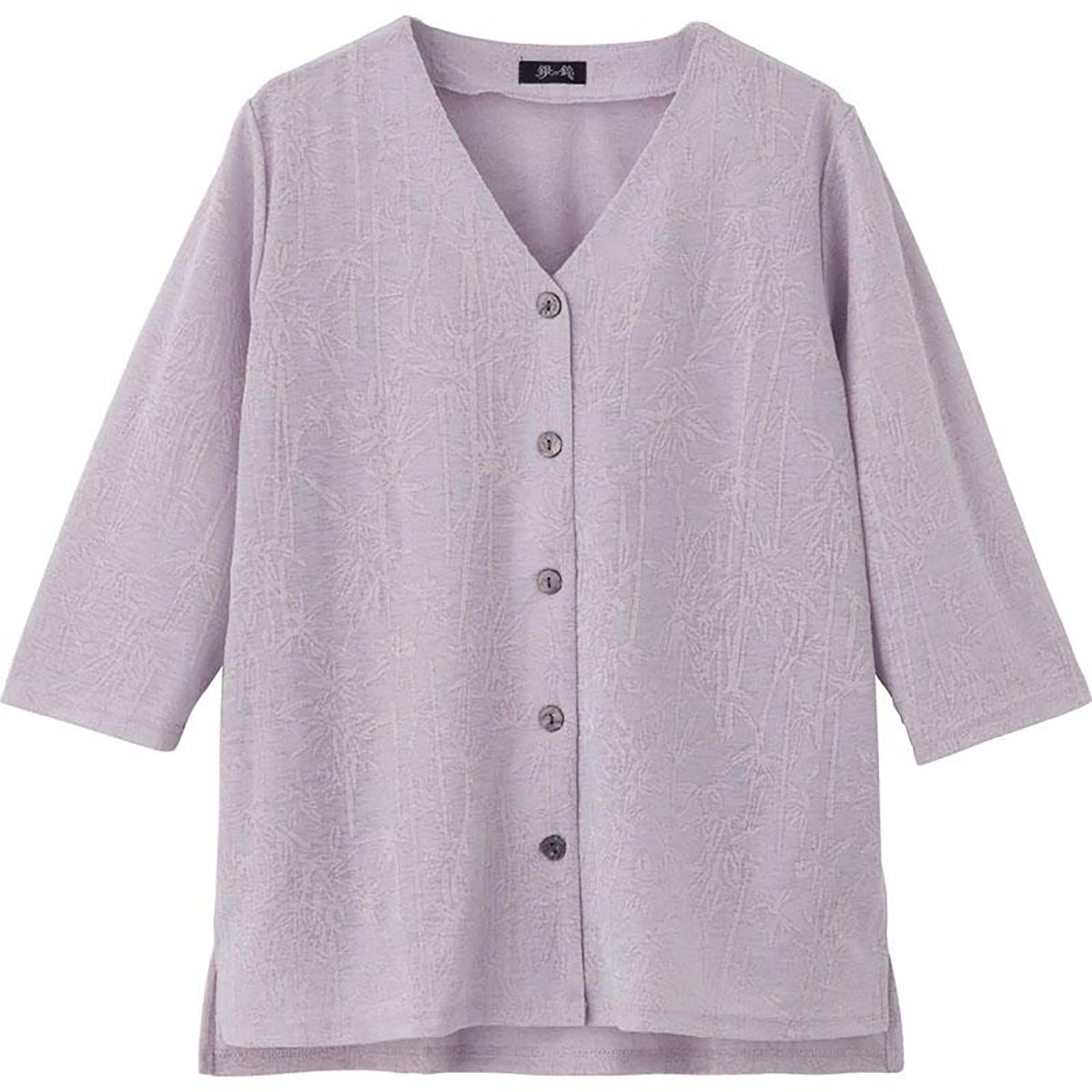 7分袖クールジャカードカーディ グレー Ｍ～Ｌ