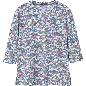 7分袖京染強撚Ｔシャツ グレー Ｍ～Ｌ