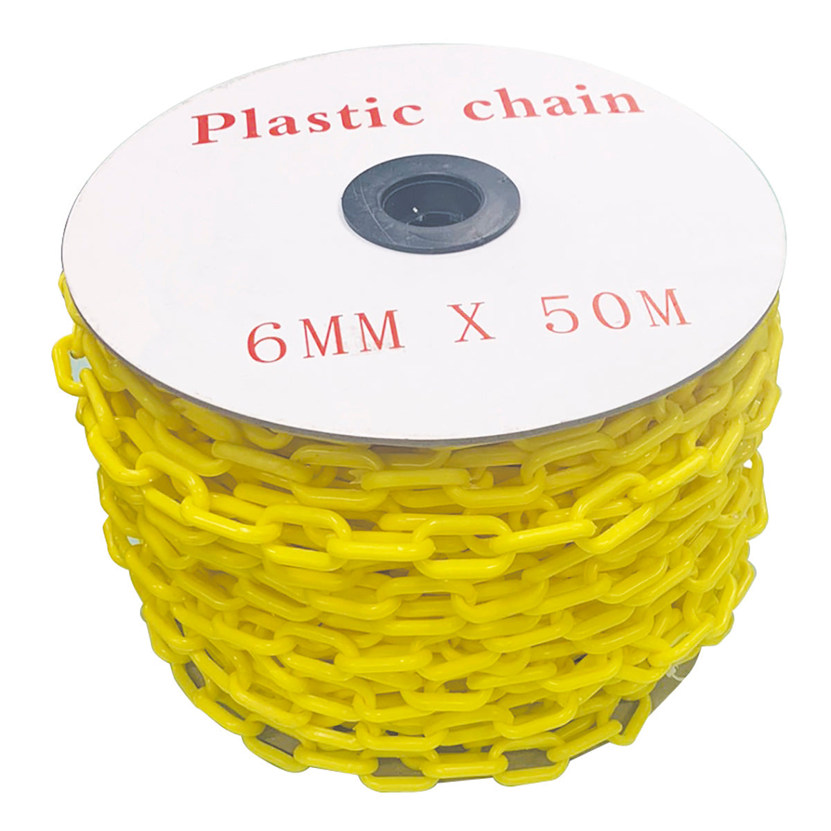 プラスチックチェーン 6Φ×50m 黄