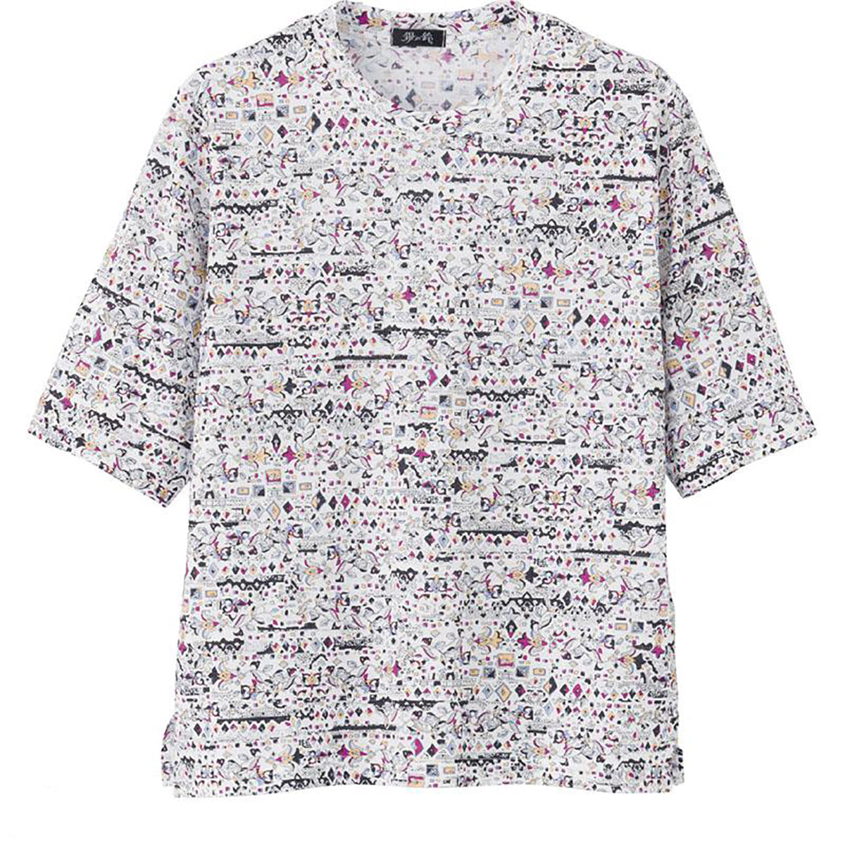 5分袖京染強撚Ｔシャツ パープル Ｍ～Ｌ