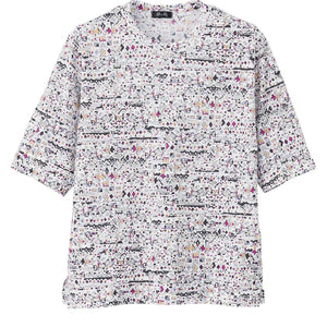 5分袖京染強撚Ｔシャツ パープル Ｍ～Ｌ