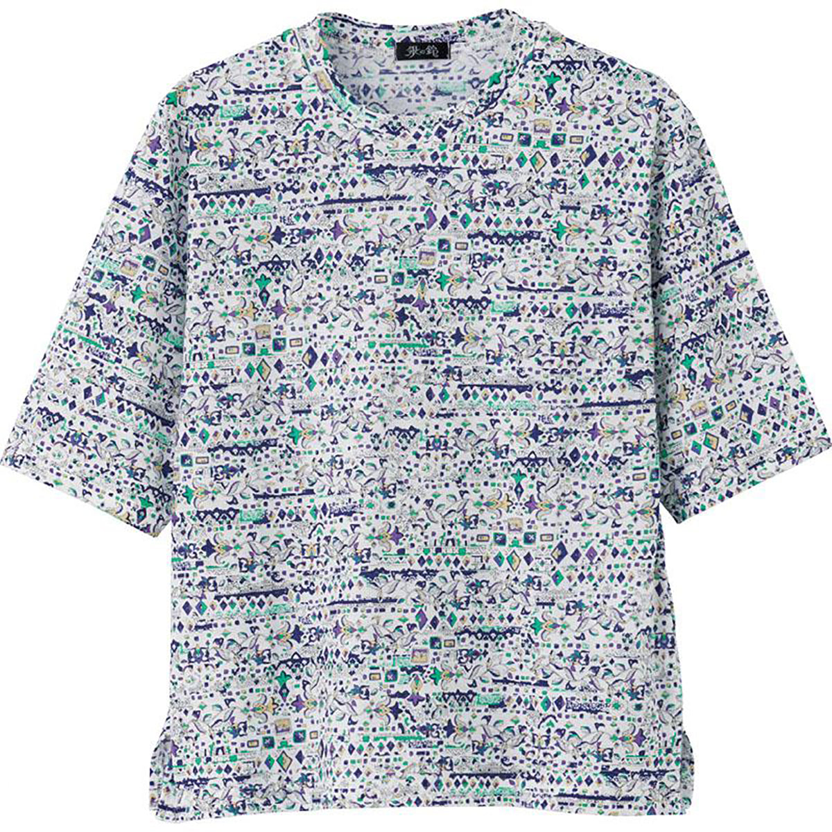 5分袖京染強撚Ｔシャツ ブルー Ｍ～Ｌ