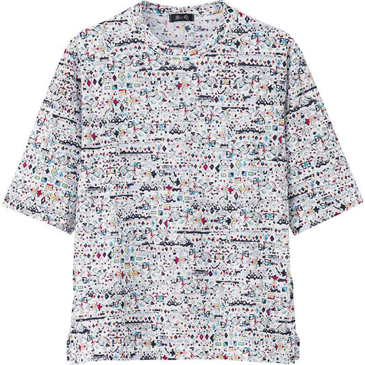 5分袖京染強撚Ｔシャツ レッド Ｍ～Ｌ