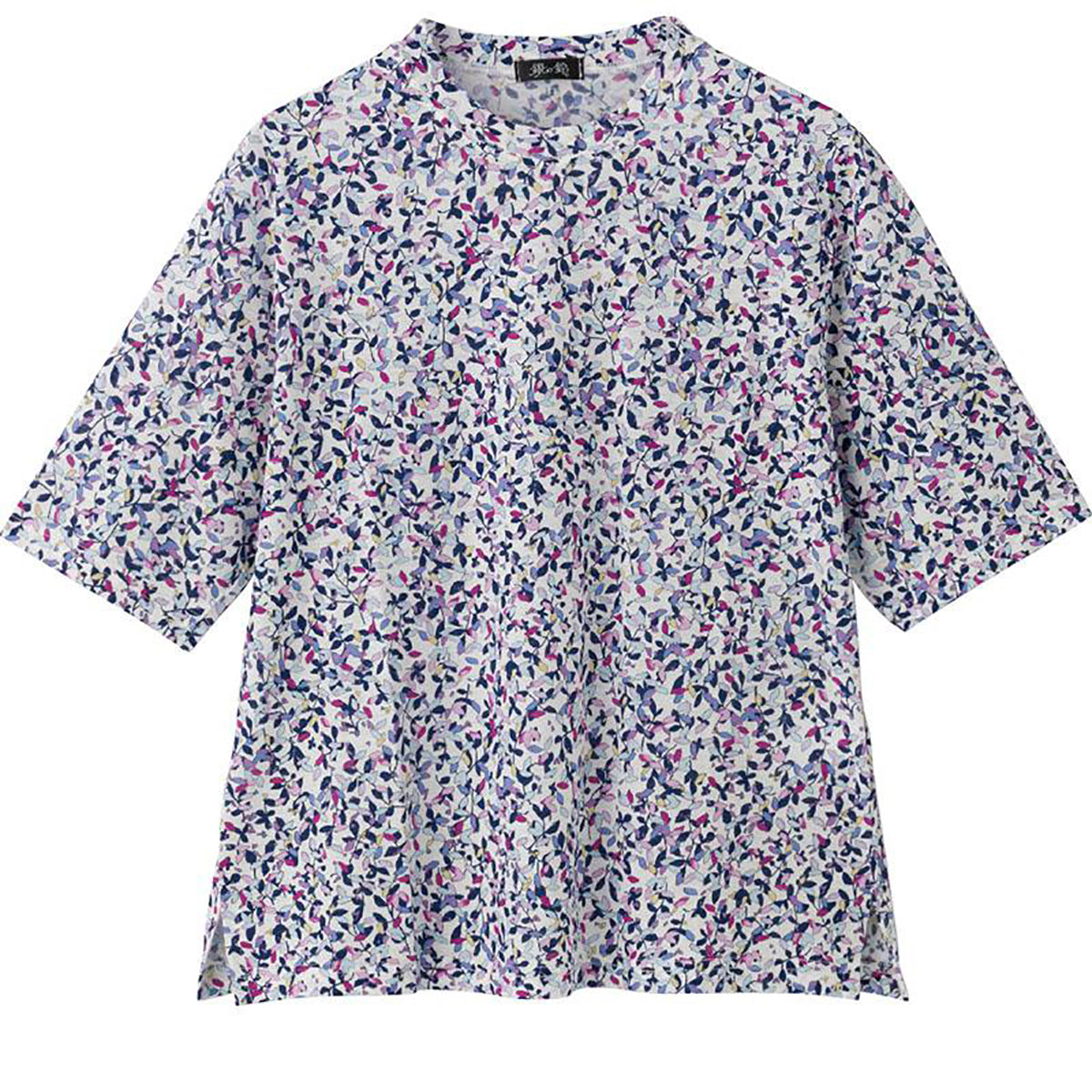 5分袖京染強撚Ｔシャツ パープル Ｍ～Ｌ