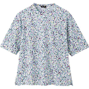 5分袖京染強撚Ｔシャツ ブルー Ｍ～Ｌ