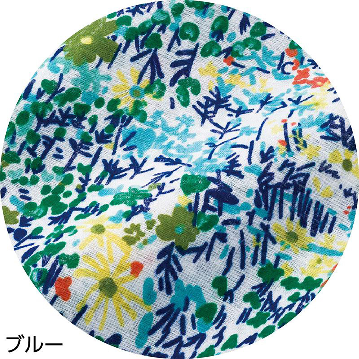 6分袖片ポケット付チュニック ブルー Ｍ～Ｌ